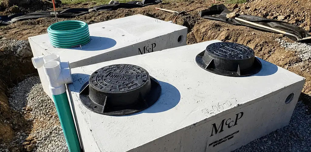 Grease trap installation unit set in place for drainage protection in Chula Vista, CA