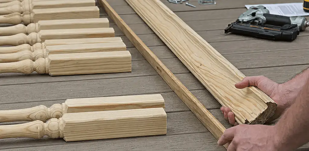 Handrail installation materials and wood components for stair rail work in Chula Vista, CA
